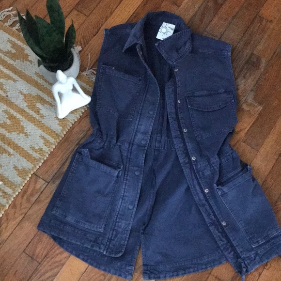 American Eagle Offline by Aerie Blue Utility Vest NWOT - Picture 1 of 5